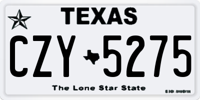 TX license plate CZY5275