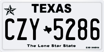 TX license plate CZY5286