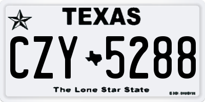 TX license plate CZY5288