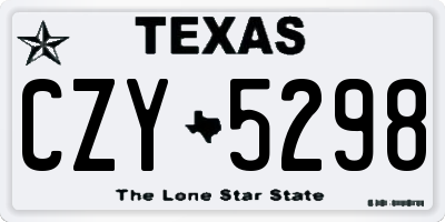TX license plate CZY5298
