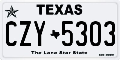 TX license plate CZY5303