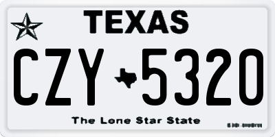 TX license plate CZY5320