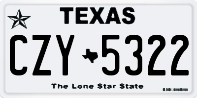 TX license plate CZY5322