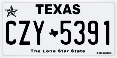 TX license plate CZY5391