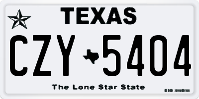TX license plate CZY5404