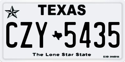 TX license plate CZY5435