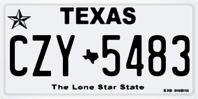 TX license plate CZY5483