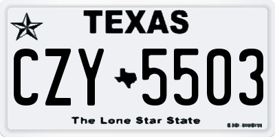 TX license plate CZY5503