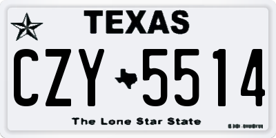 TX license plate CZY5514