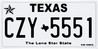TX license plate CZY5551