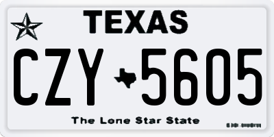 TX license plate CZY5605