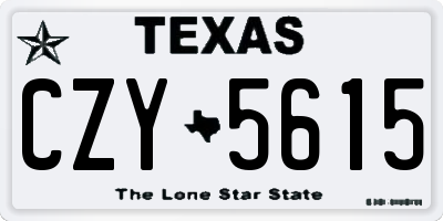 TX license plate CZY5615
