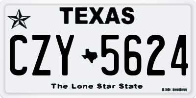 TX license plate CZY5624