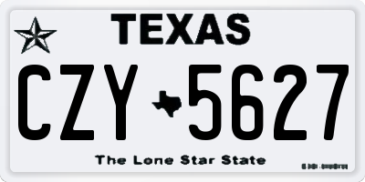 TX license plate CZY5627