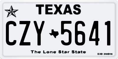 TX license plate CZY5641