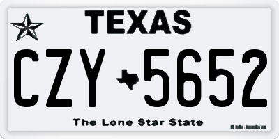TX license plate CZY5652