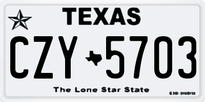 TX license plate CZY5703