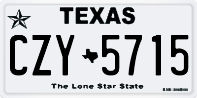 TX license plate CZY5715