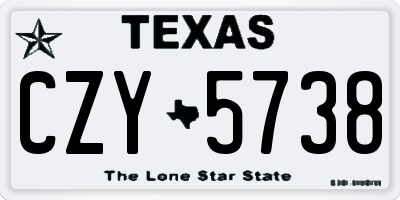 TX license plate CZY5738