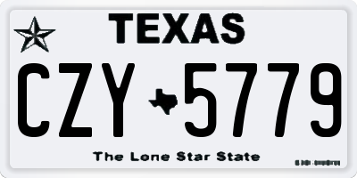 TX license plate CZY5779