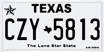 TX license plate CZY5813