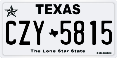 TX license plate CZY5815