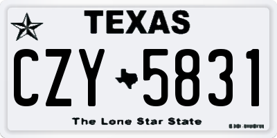 TX license plate CZY5831