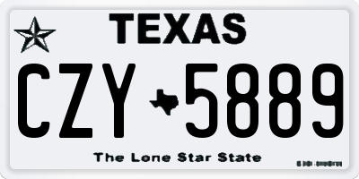 TX license plate CZY5889