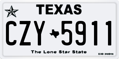 TX license plate CZY5911