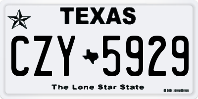 TX license plate CZY5929