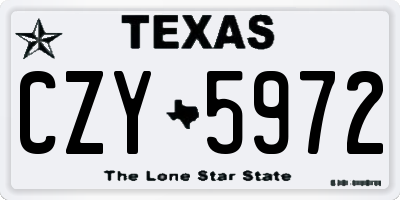 TX license plate CZY5972