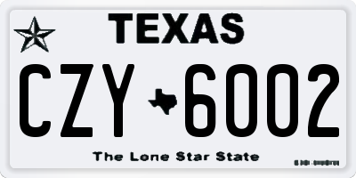 TX license plate CZY6002