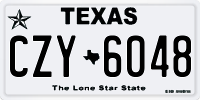TX license plate CZY6048