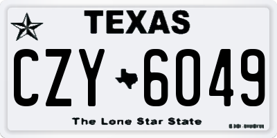 TX license plate CZY6049