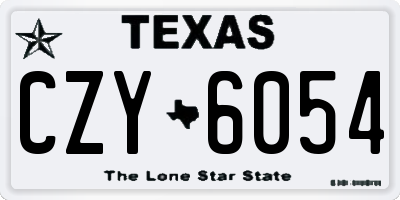 TX license plate CZY6054