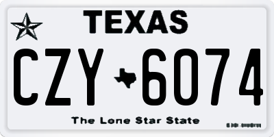 TX license plate CZY6074