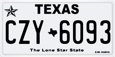 TX license plate CZY6093