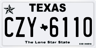 TX license plate CZY6110