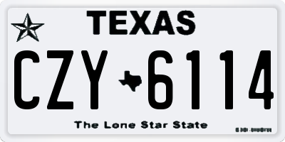 TX license plate CZY6114