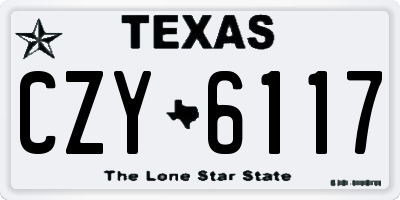 TX license plate CZY6117