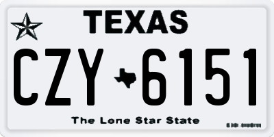 TX license plate CZY6151