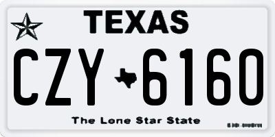 TX license plate CZY6160