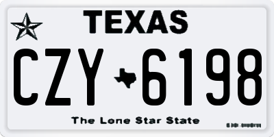TX license plate CZY6198