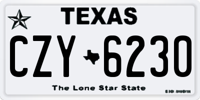 TX license plate CZY6230