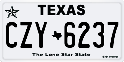 TX license plate CZY6237