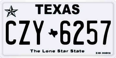 TX license plate CZY6257