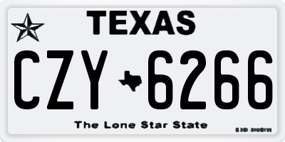 TX license plate CZY6266
