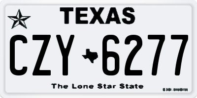 TX license plate CZY6277