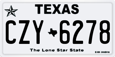TX license plate CZY6278