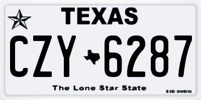 TX license plate CZY6287